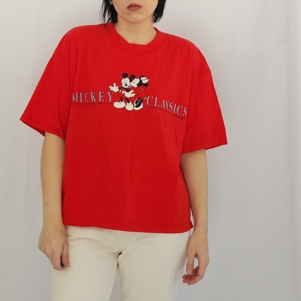 90s Disney Mickey and Minnie Red Tee
